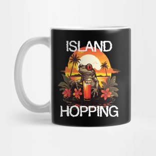 Coqui Frog with Drink - Island Hopping (White Lettering) Mug